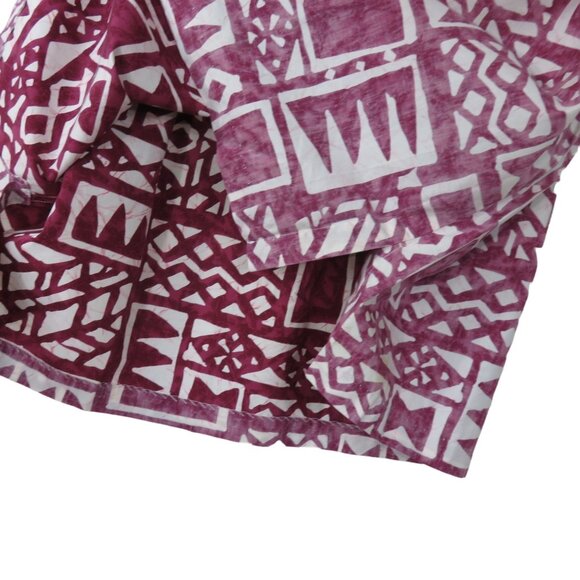 Vintage Andrews Inc. Mens Short Sleeve Button-Up Hawaiian Shirt Burgundy White - Picture 7 of 10